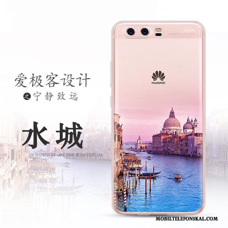 Huawei P10 Fallskydd Fodral Vit Silikon Landskap Mobil Telefon Skal Telefon