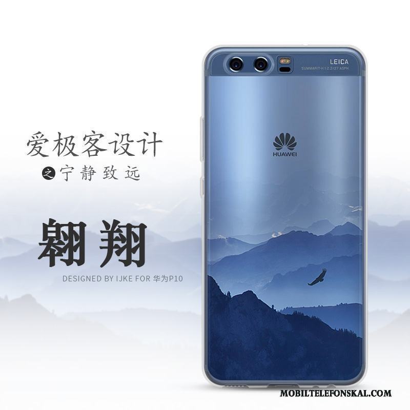 Huawei P10 Fallskydd Fodral Vit Silikon Landskap Mobil Telefon Skal Telefon