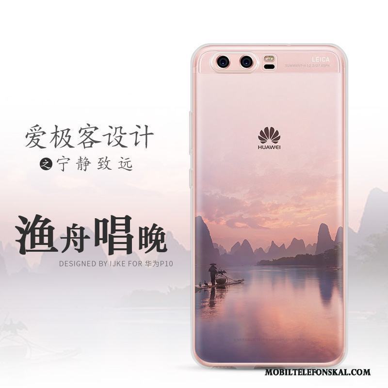 Huawei P10 Fallskydd Fodral Vit Silikon Landskap Mobil Telefon Skal Telefon