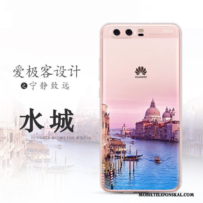 Huawei P10 Fallskydd Fodral Vit Silikon Landskap Mobil Telefon Skal Telefon