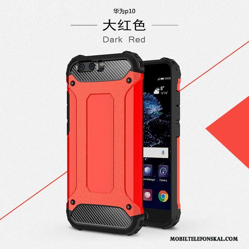 Huawei P10 Fallskydd Metall Silikon Skal Telefon Nubuck Mobil Telefon Grön