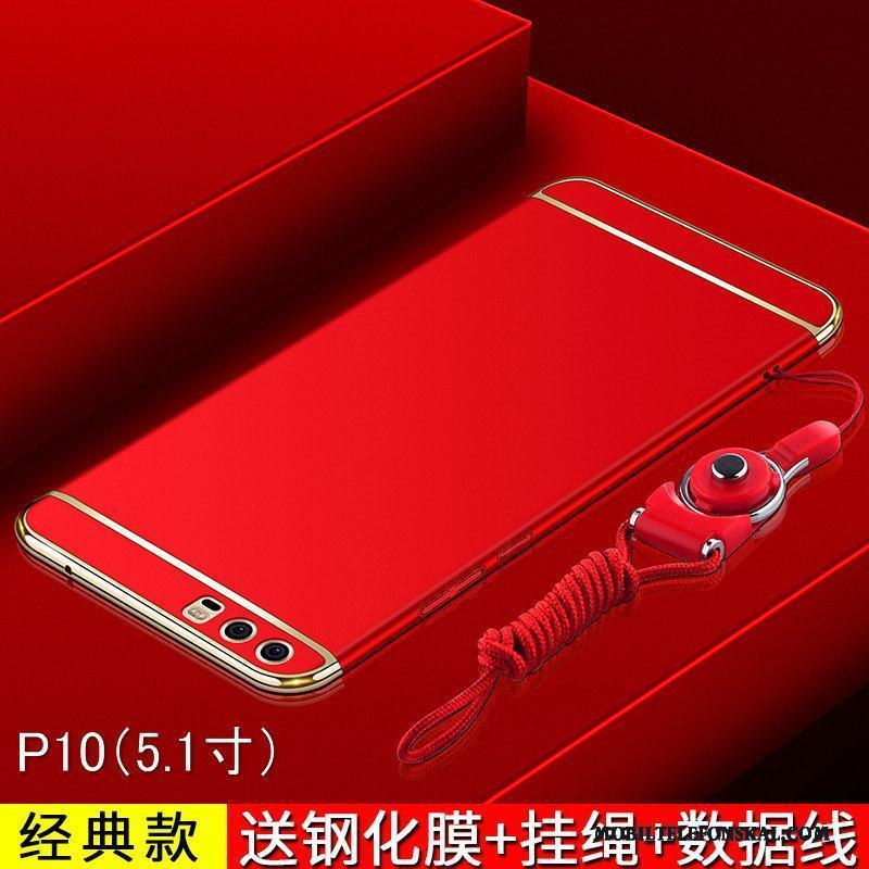 Huawei P10 Fallskydd Skal Telefon Röd Trend Nubuck Mobil Telefon Fodral
