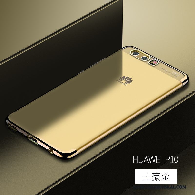 Huawei P10 Fallskydd Transparent Guld Trend Skal Telefon Slim Fodral