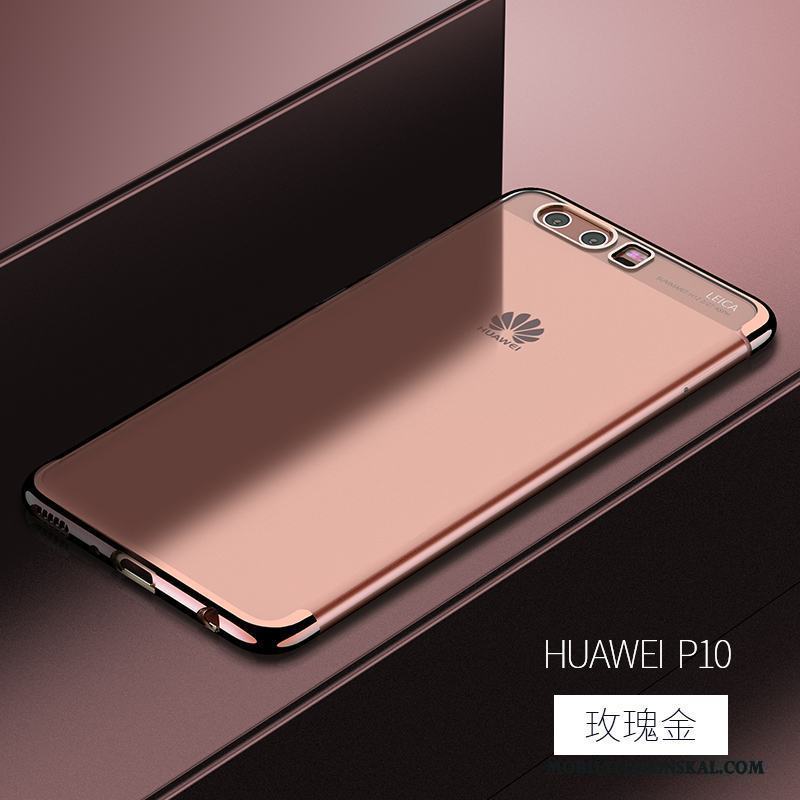 Huawei P10 Fallskydd Transparent Guld Trend Skal Telefon Slim Fodral