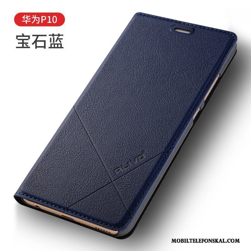 Huawei P10 Fodral Clamshell Fallskydd Skal Telefon Läderfodral Brun