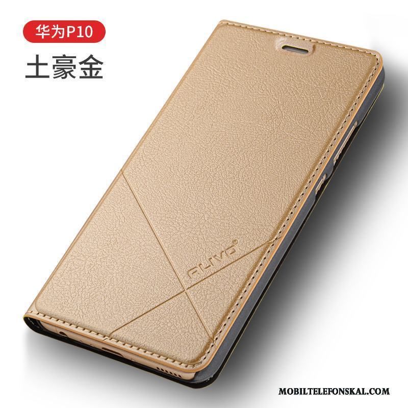 Huawei P10 Fodral Clamshell Fallskydd Skal Telefon Läderfodral Brun