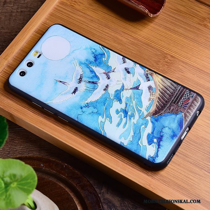 Huawei P10 Kinesisk Stil Konst Retro Trend Varumärke Kreativa Vit Skal Telefon