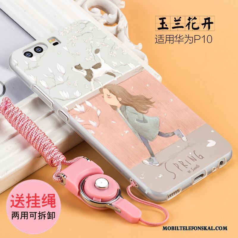 Huawei P10 Kreativa Lättnad Hängsmycken Personlighet Vit Skal Telefon Mjuk