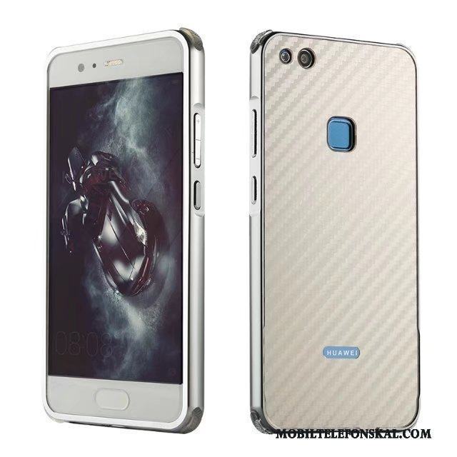 Huawei P10 Lite All Inclusive Skal Metall Kostfiber Mönster Skydd Telefon