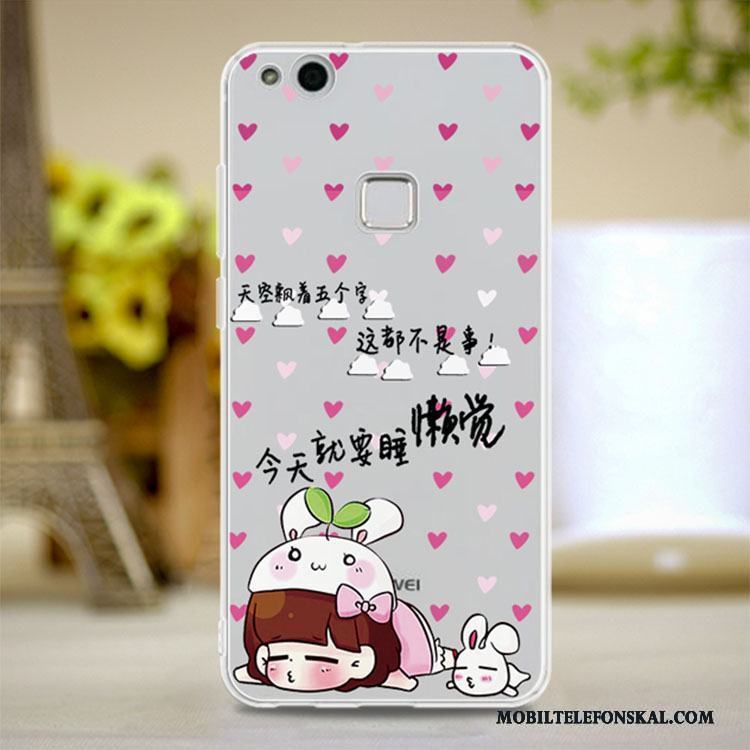 Huawei P10 Lite Skal Rosa Mjuk Fodral Transparent Telefon Ungdom