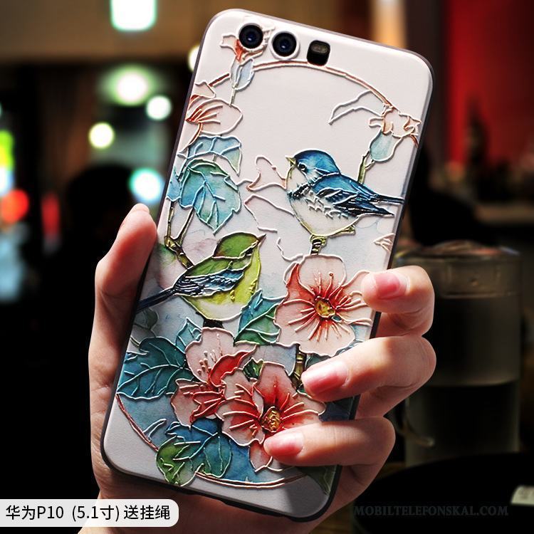Huawei P10 Mjuk Skal Telefon Kinesisk Stil All Inclusive Fodral Fallskydd Ljusblå