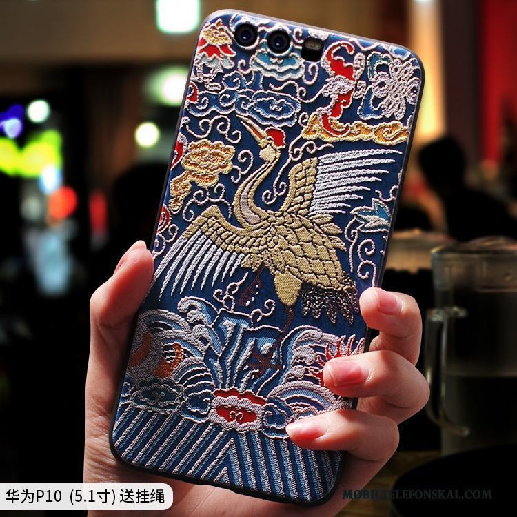 Huawei P10 Mjuk Skal Telefon Kinesisk Stil All Inclusive Fodral Fallskydd Ljusblå
