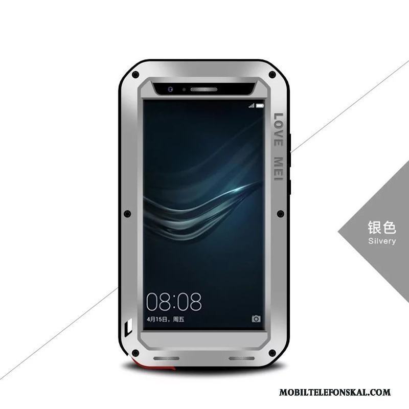Huawei P10 Plus All Inclusive Metall Röd Fodral Skal Telefon Silikon Tre Försvar