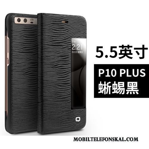 Huawei P10 Plus Business Läderfodral Dvala Mobil Telefon Äkta Läder Täcka Skal Telefon