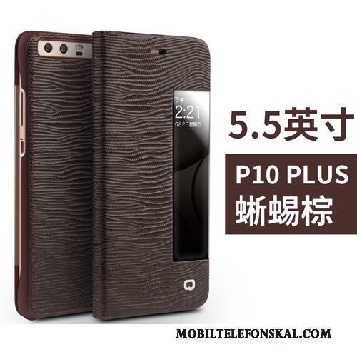 Huawei P10 Plus Business Läderfodral Dvala Mobil Telefon Äkta Läder Täcka Skal Telefon
