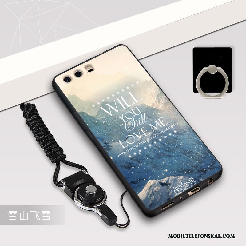 Huawei P10 Plus Fodral Hängsmycken Skydd Silikon Skal Telefon Blå Fallskydd