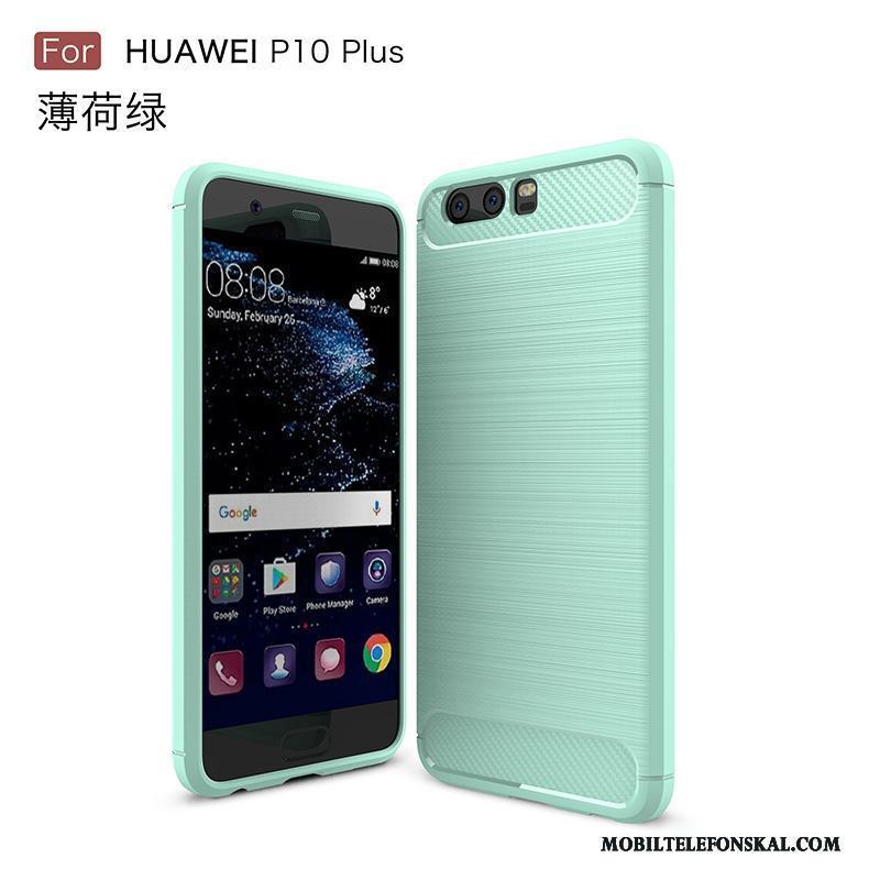 Huawei P10 Plus Kostfiber Mjuk Skal Telefon Silikon Blå Fallskydd Fodral