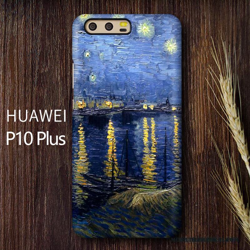 Huawei P10 Plus Kreativa Skal Telefon Konst Grön Fallskydd Väska Nubuck