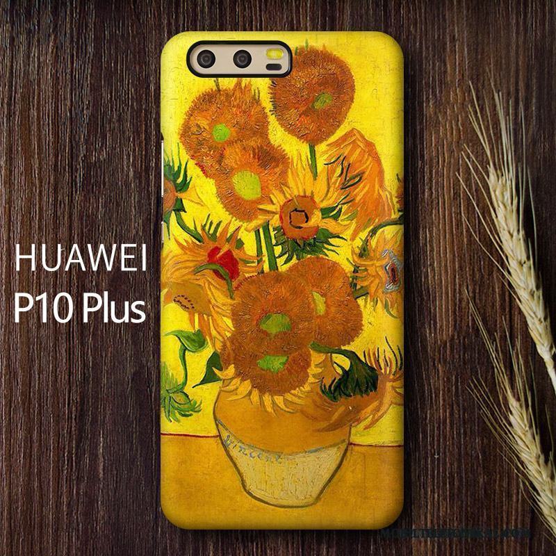 Huawei P10 Plus Kreativa Skal Telefon Konst Grön Fallskydd Väska Nubuck