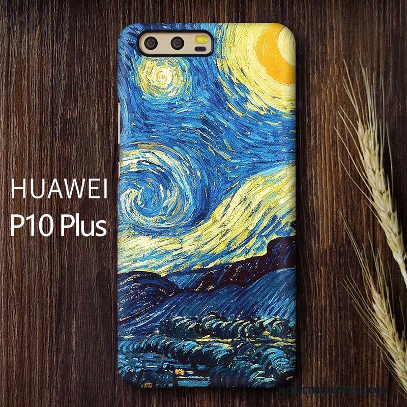 Huawei P10 Plus Kreativa Skal Telefon Konst Grön Fallskydd Väska Nubuck