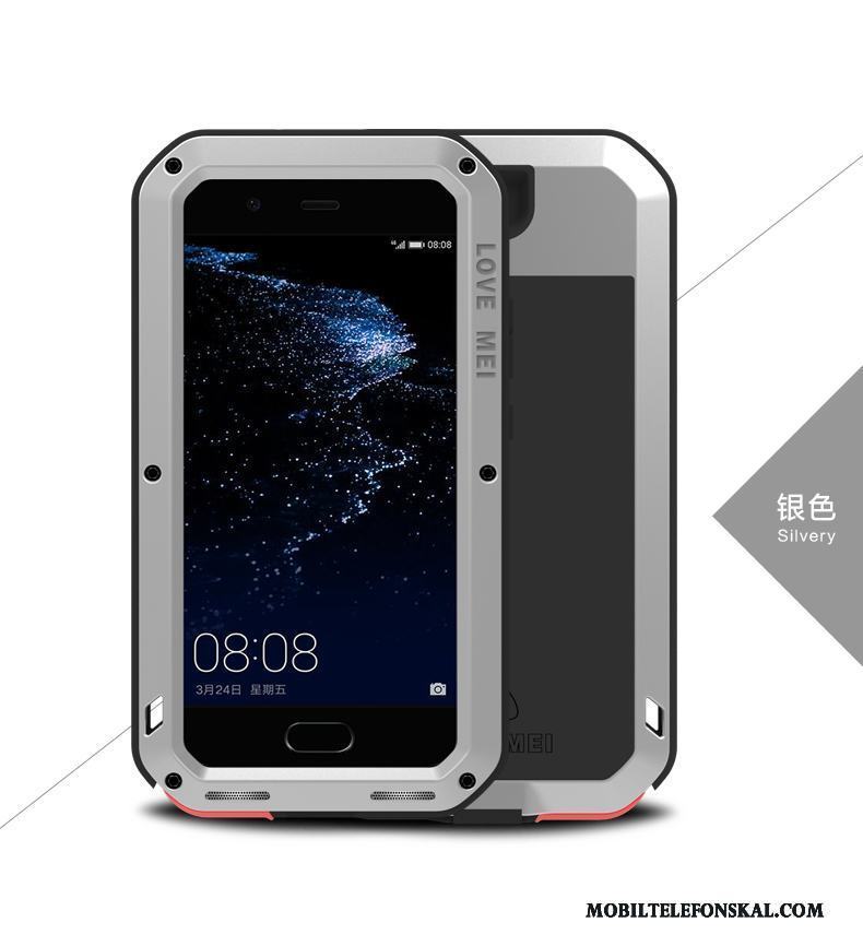 Huawei P10 Plus Metall Tre Försvar All Inclusive Fallskydd Svart Fodral Skal Telefon