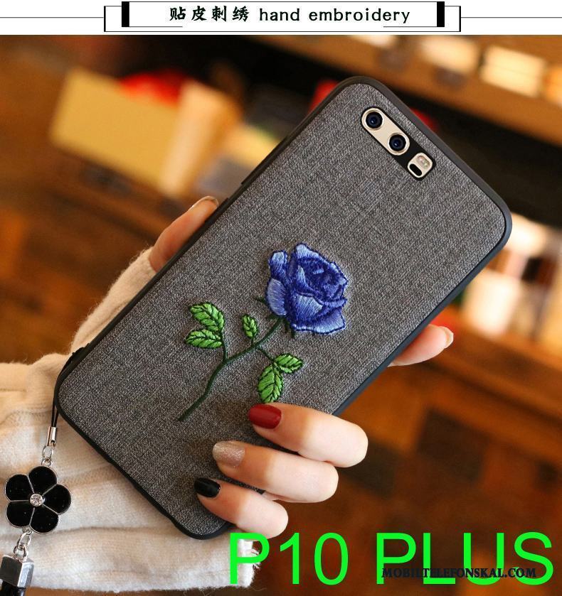 Huawei P10 Plus Mjuk Broderi Fodral Skydd Mobil Telefon Skal Telefon