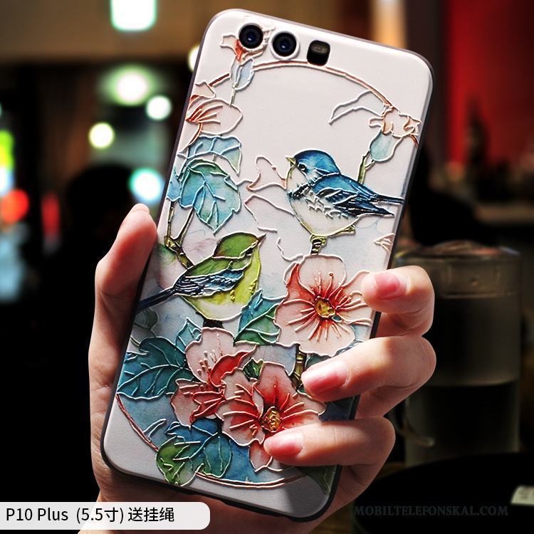 Huawei P10 Plus Mjuk Fallskydd Ljusblå All Inclusive Skal Telefon Kinesisk Stil Fodral