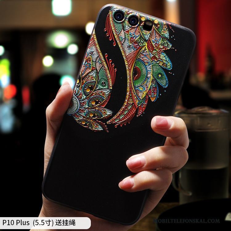 Huawei P10 Plus Mjuk Fallskydd Ljusblå All Inclusive Skal Telefon Kinesisk Stil Fodral