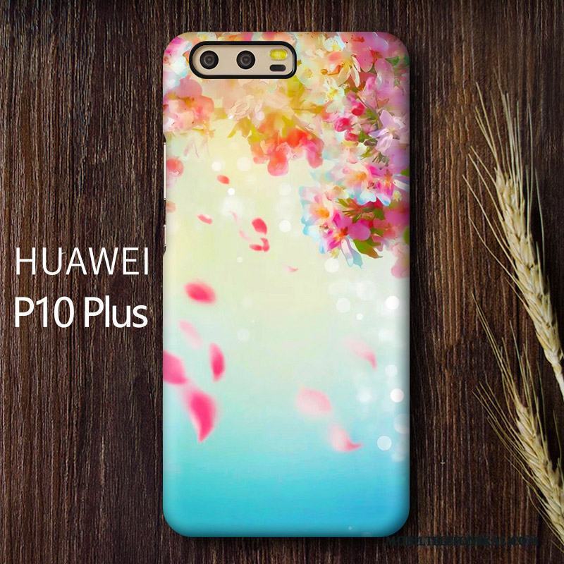 Huawei P10 Plus Skal Mobil Telefon Purpur Skydd Cherry Hård Nubuck Fodral