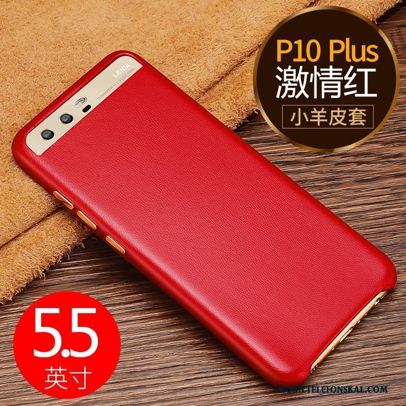 Huawei P10 Plus Skal Rosa Skydd Fallskydd Hög Kvalitet Läderfodral Trend