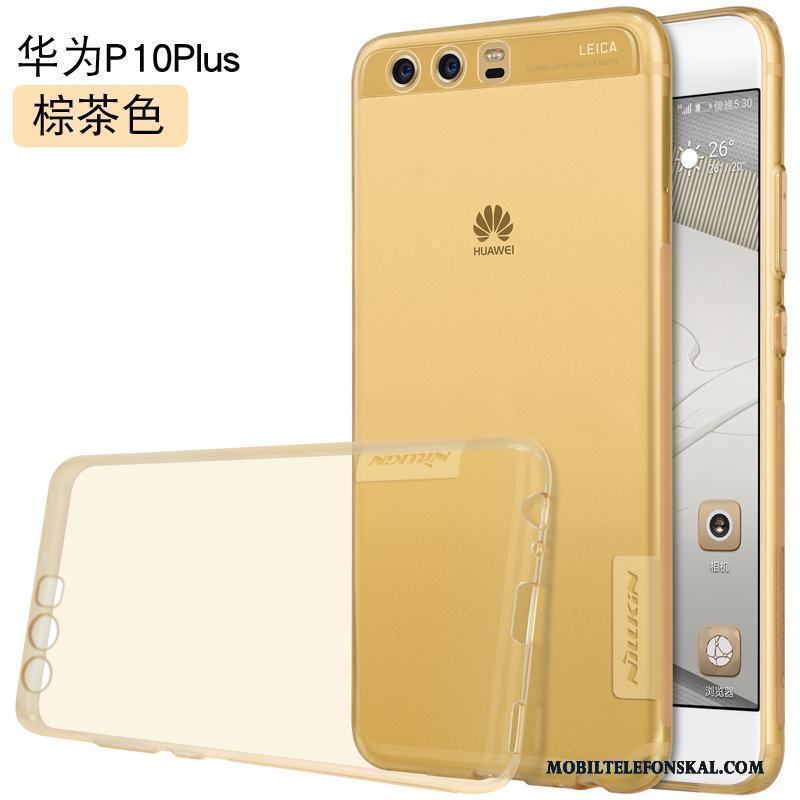 Huawei P10 Plus Skal Slim Fallskydd Silikon Fodral Grå Transparent