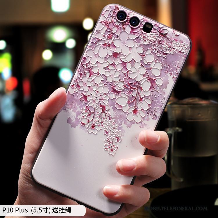 Huawei P10 Plus Skal Slim Kreativa Kinesisk Stil Nubuck Rosa Personlighet Silikon
