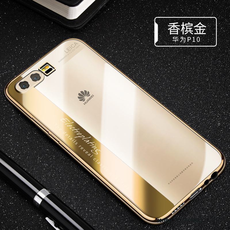 Huawei P10 Skal Skydd Telefon Fallskydd Silver Transparent Slim