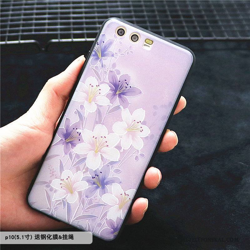 Huawei P10 Skydd Mobil Telefon Kreativa Skal Telefon Silikon Trend Blommor