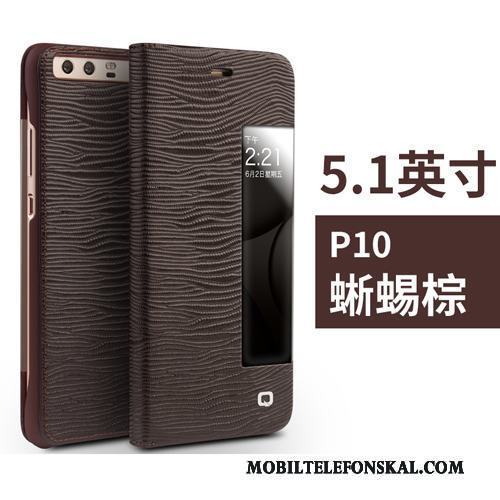 Huawei P10 Svart Täcka Skal Telefon Läderfodral Mobil Telefon Pu Skydd