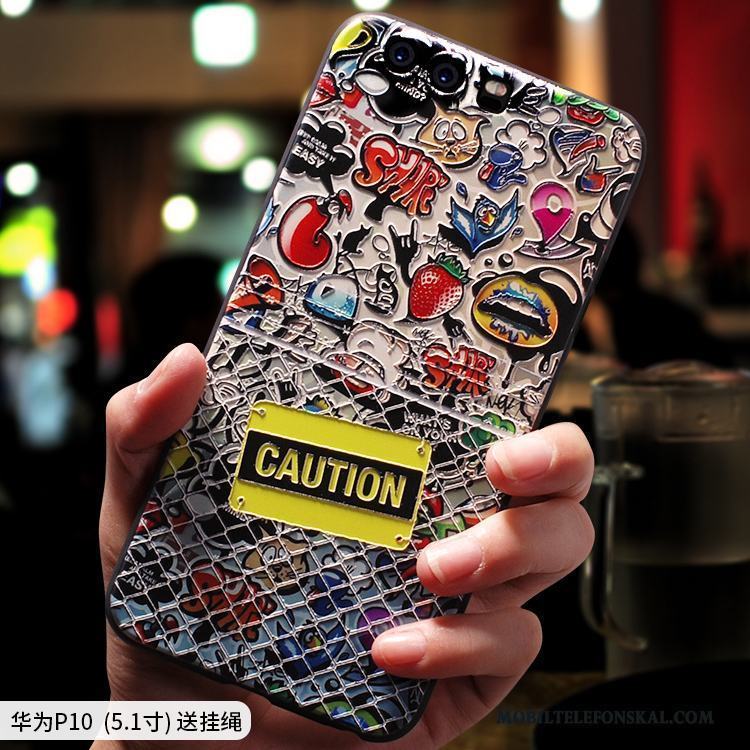 Huawei P10 Trend Silikon Tecknat Vacker Nubuck Fallskydd Skal Telefon