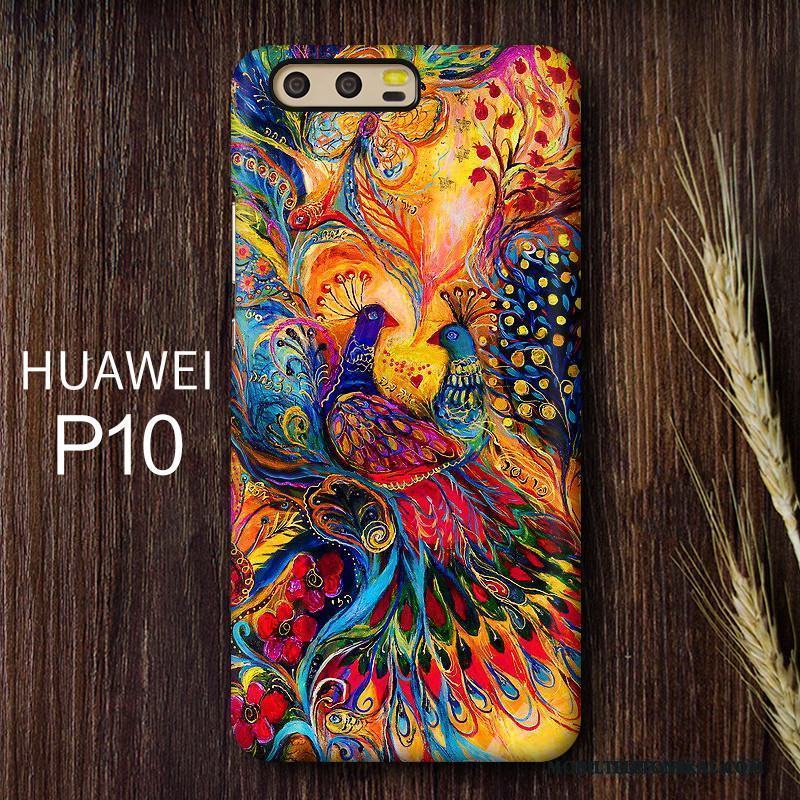 Huawei P10 Trend Skydd Hård Fodral Kinesisk Stil Nubuck Skal Telefon