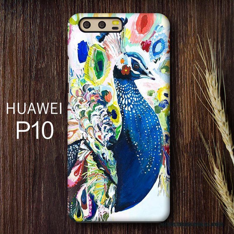 Huawei P10 Trend Skydd Hård Fodral Kinesisk Stil Nubuck Skal Telefon