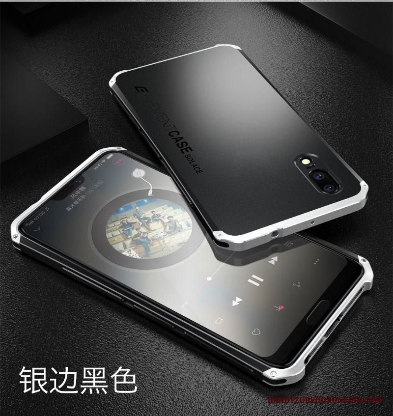 Huawei P20 Fodral Fallskydd Silikon Röd Skal Telefon Mobil Telefon Metall