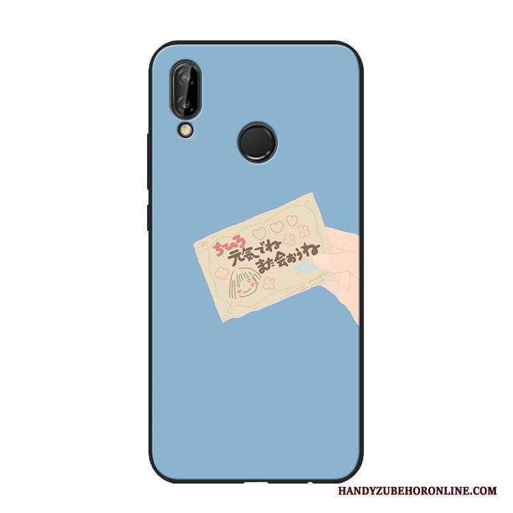 Huawei P20 Lite Fodral Gul Silikon Mjuk Smiley Skydd Skal Telefon