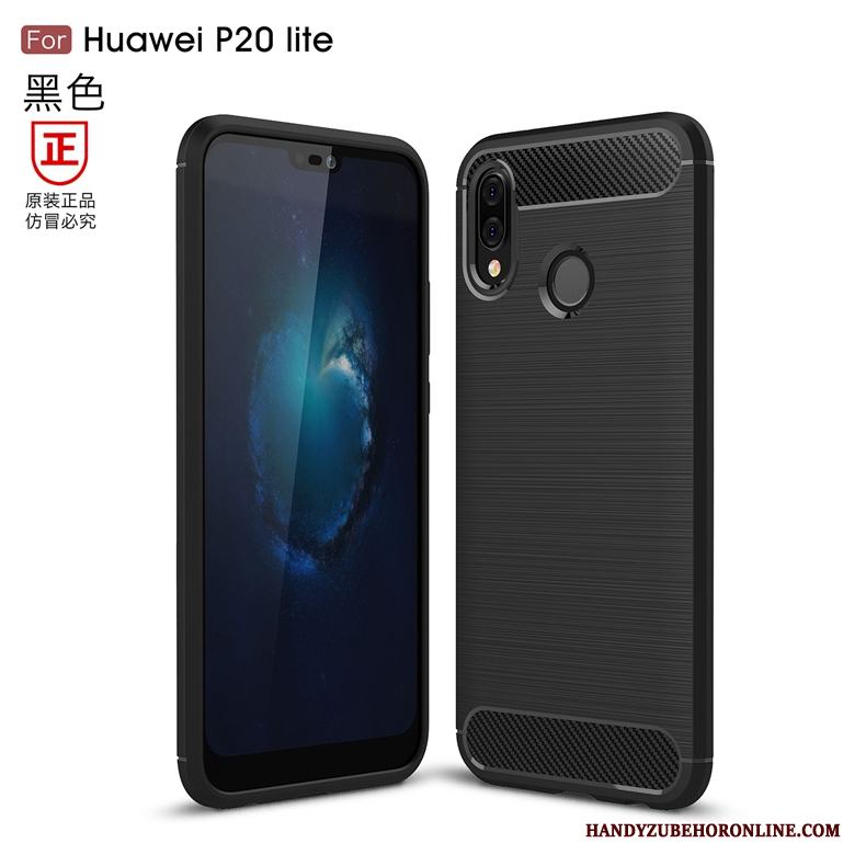 Huawei P20 Lite Mjuk Skal Telefon Trend Silikon Kostfiber Fallskydd Silke