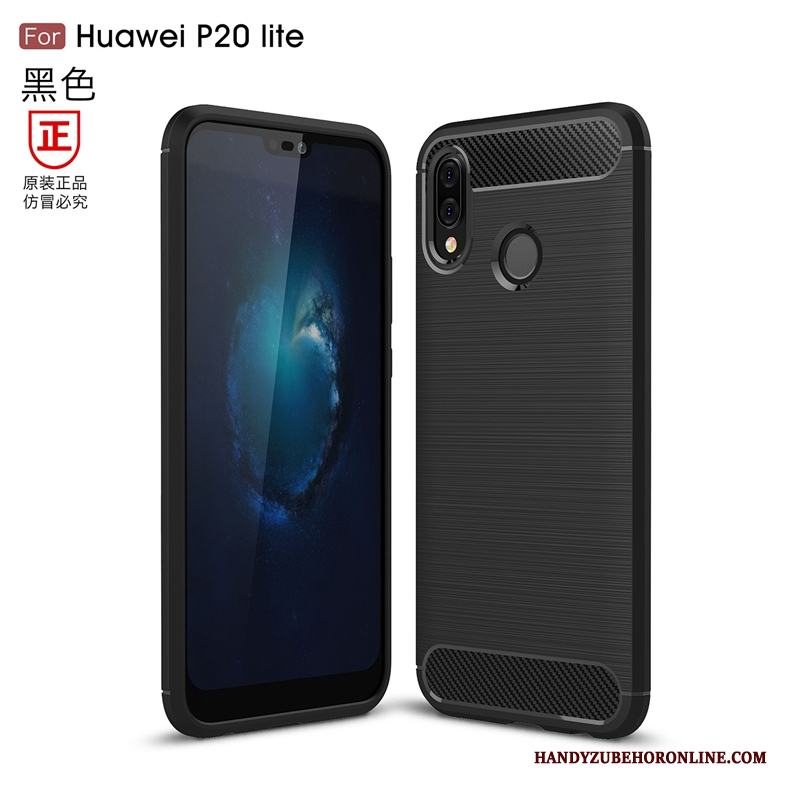Huawei P20 Lite Mjuk Skal Telefon Trend Silikon Kostfiber Fallskydd Silke
