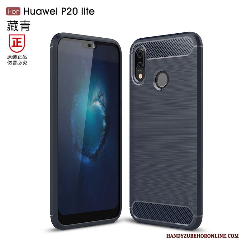 Huawei P20 Lite Mjuk Skal Telefon Trend Silikon Kostfiber Fallskydd Silke