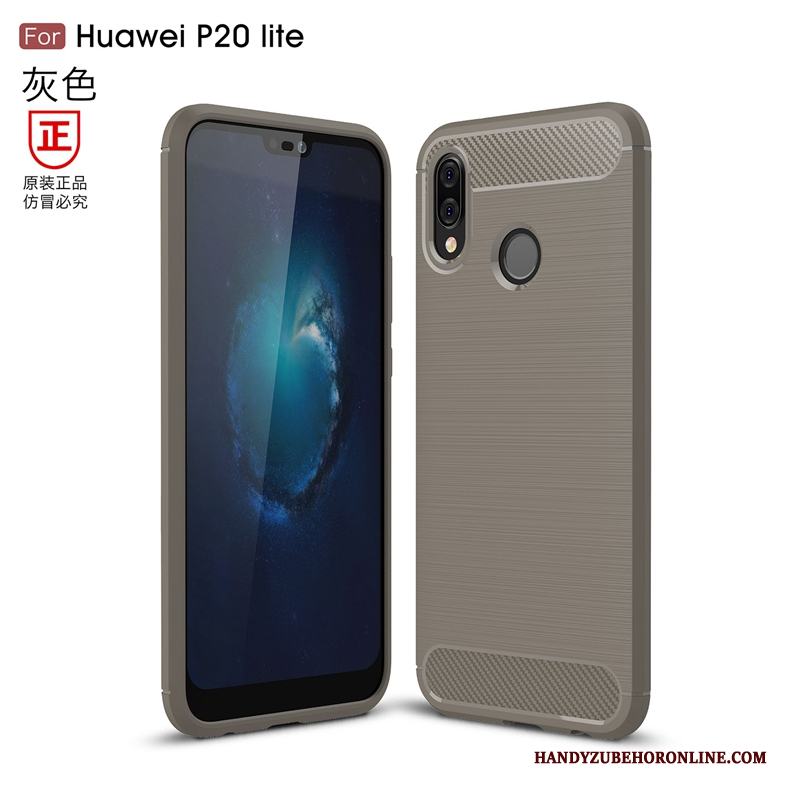 Huawei P20 Lite Mjuk Skal Telefon Trend Silikon Kostfiber Fallskydd Silke