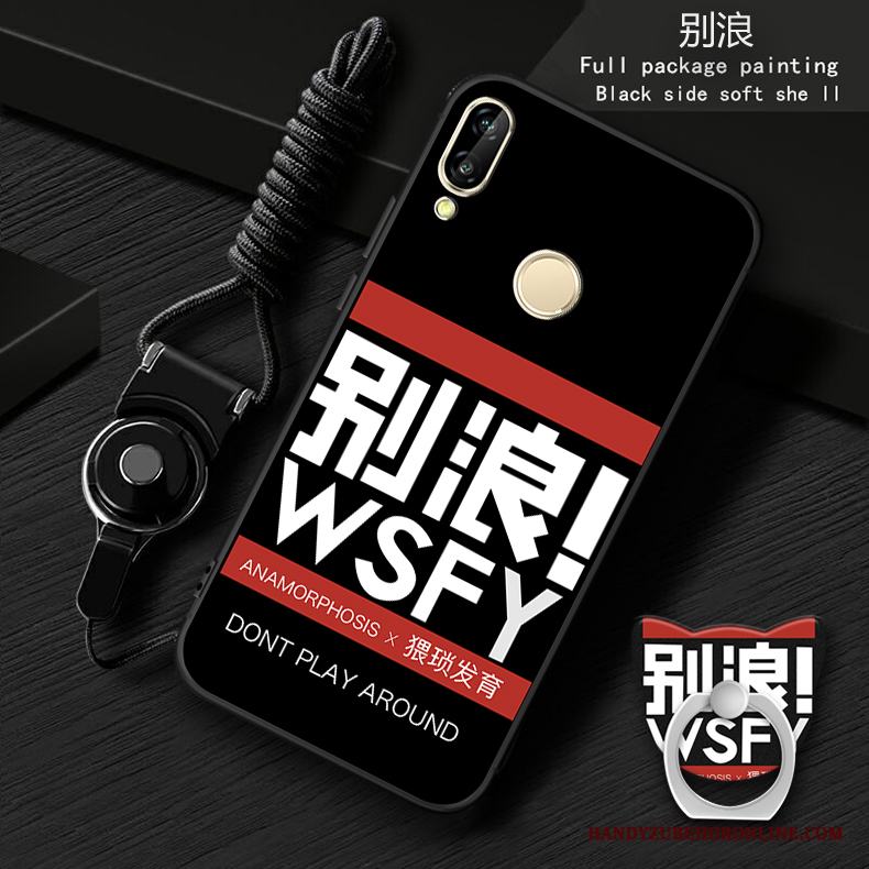 Huawei P20 Lite Skal Telefon Fallskydd Mjuk Rosa Fodral Nubuck