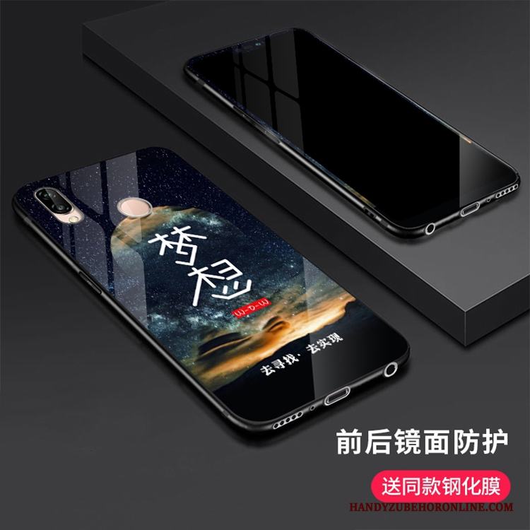 Huawei P20 Lite Skydd Trend Varumärke Kreativa Skal Telefon Glas Fodral Härdning