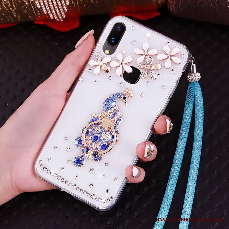 Huawei P20 Lite Ungdom Mjuk Skal Telefon Purpur Fodral Strass Skydd