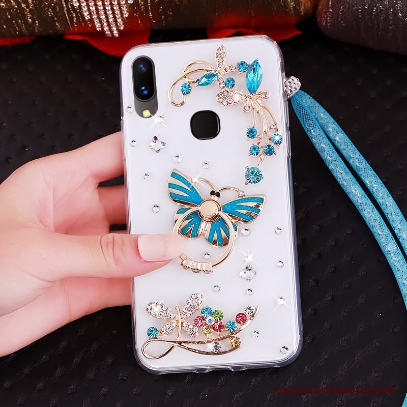 Huawei P20 Lite Ungdom Mjuk Skal Telefon Purpur Fodral Strass Skydd