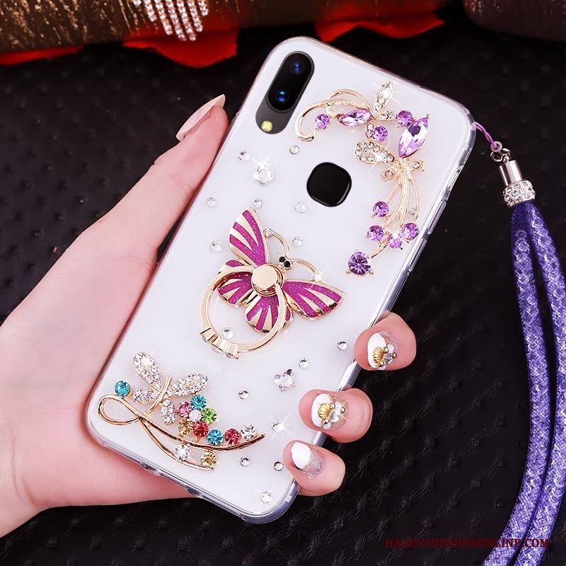 Huawei P20 Lite Ungdom Mjuk Skal Telefon Purpur Fodral Strass Skydd