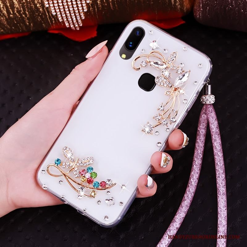 Huawei P20 Lite Ungdom Mjuk Skal Telefon Purpur Fodral Strass Skydd